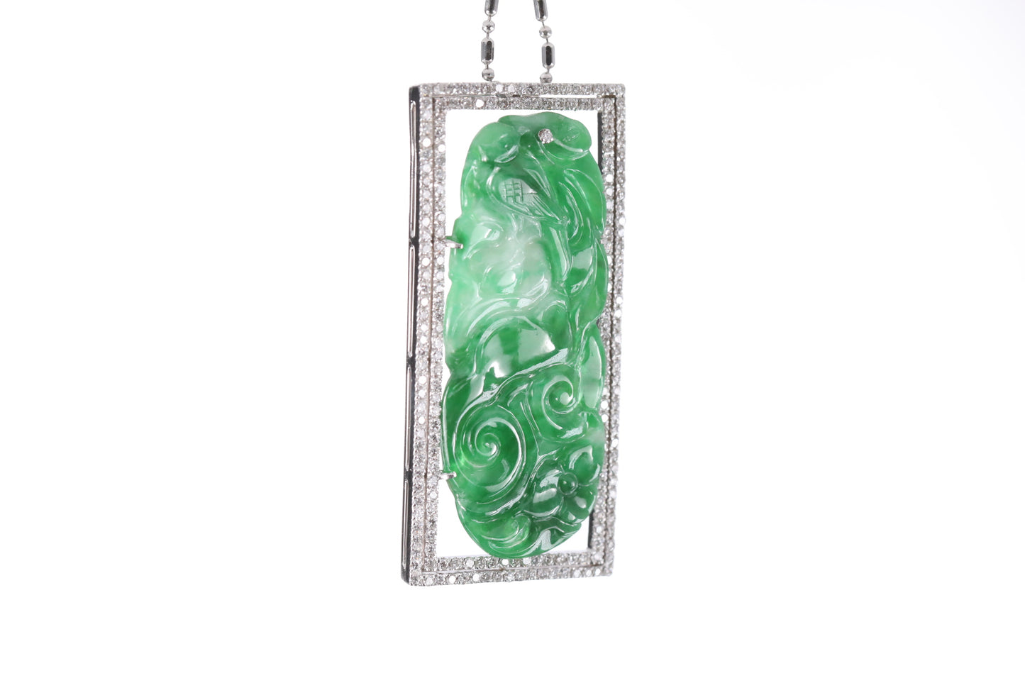 Jadeite Floral Garden Pendant