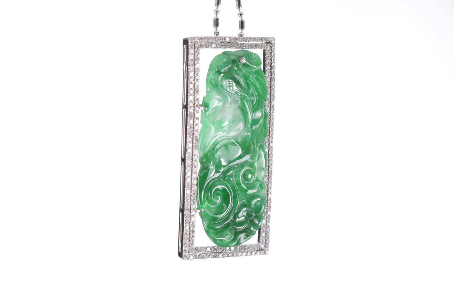 Jadeite Floral Garden Pendant