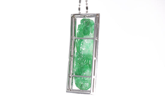 Jadeite Floral Garden Pendant