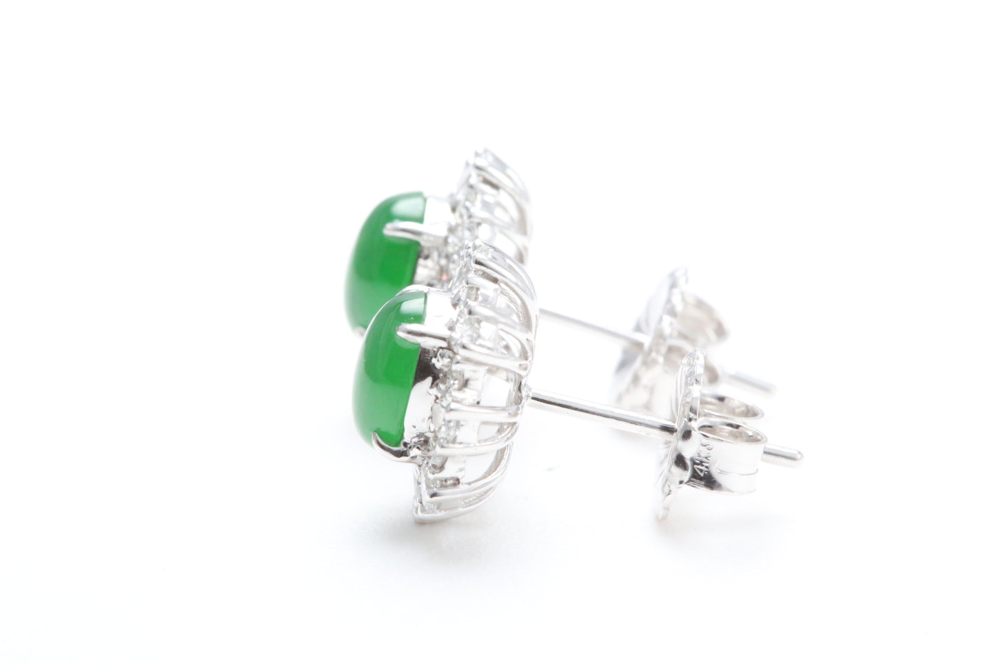Load image into Gallery viewer, Jadeite and Diamond Earrings
