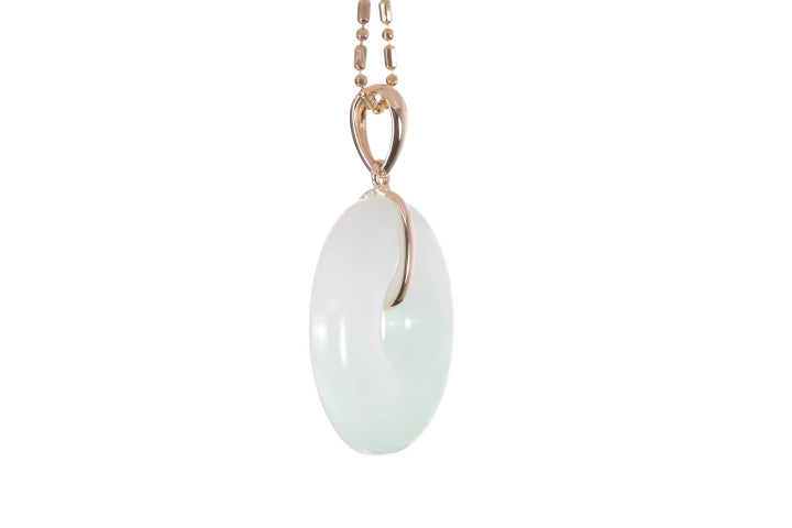 Jadeite Bi Pendant set in 18K yellow gold