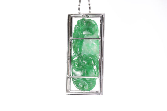 Jadeite Floral Garden Pendant