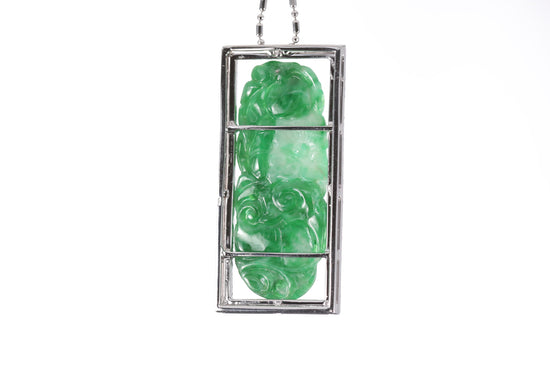 Jadeite Floral Garden Pendant