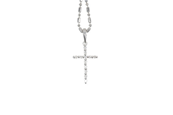 Small Floating Diamond Cross Pendant