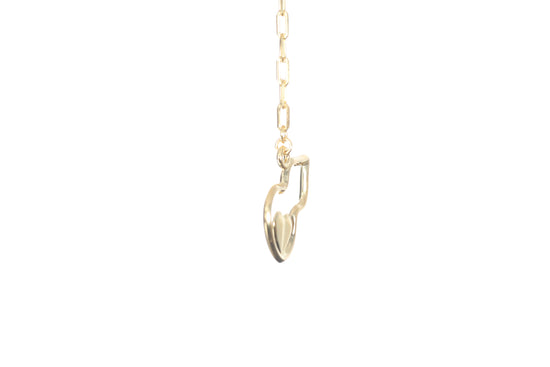 24K Hulu and Heart Gold Necklace