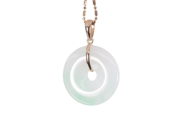 Jadeite Bi Pendant set in 18K yellow gold