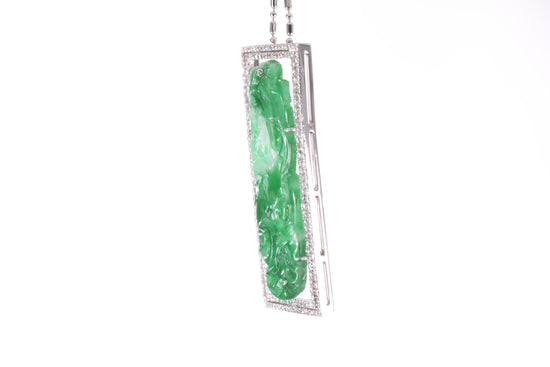 Jadeite Floral Garden Pendant