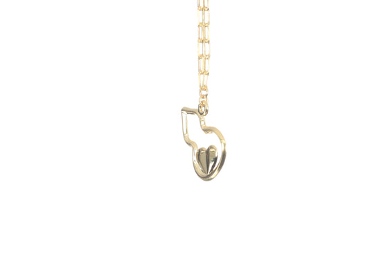 24K Hulu and Heart Gold Necklace