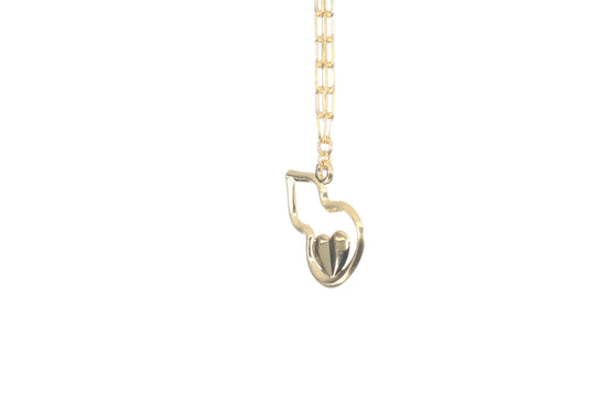 24K Hulu and Heart Gold Necklace