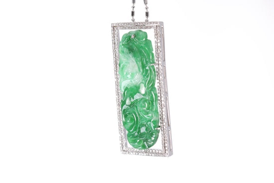 Jadeite Floral Garden Pendant