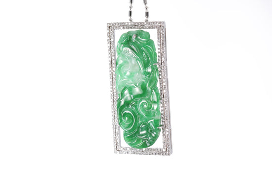 Jadeite Floral Garden Pendant