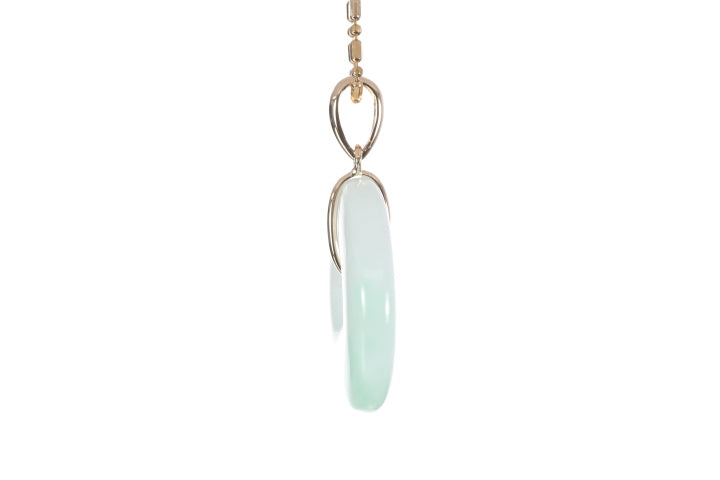 Jadeite Bi Pendant set in 18K yellow gold