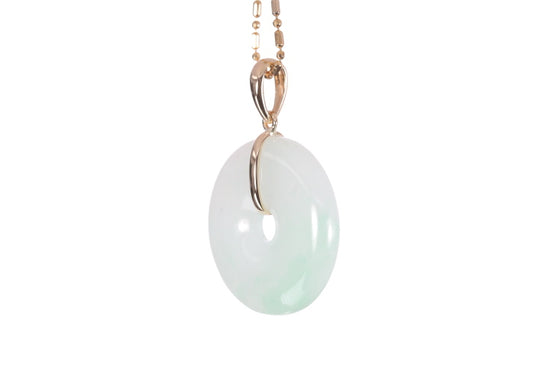 Jadeite Bi Pendant set in 18K yellow gold