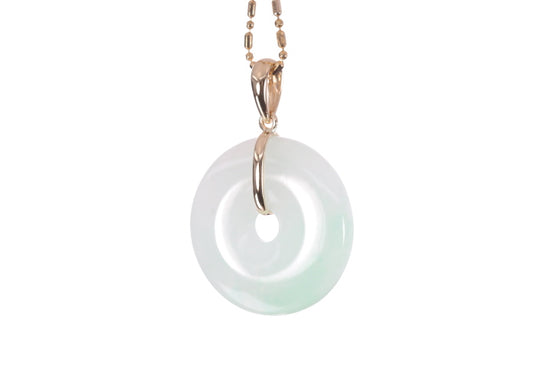 Jadeite Bi Pendant set in 18K yellow gold