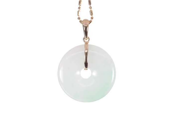 Jadeite Bi Pendant set in 18K yellow gold