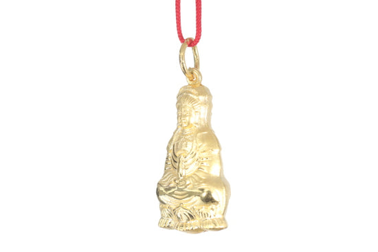 24K Gold 3D Guan Yin Pendant