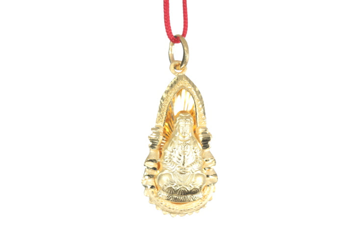 24K Gold Guan Yin Pendant