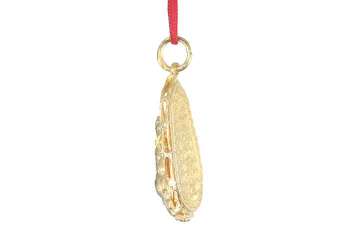 24K Gold Guan Yin Pendant