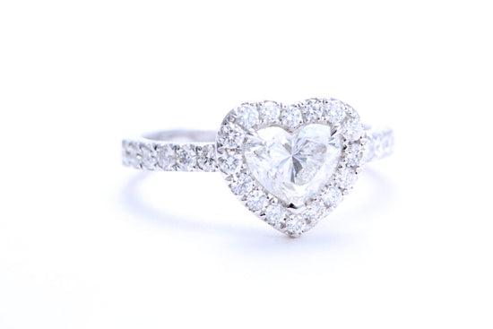 One Carat Heart Shaped Engagement Ring