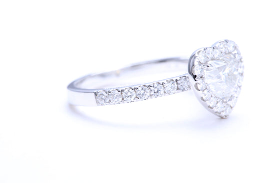 One Carat Heart Shaped Engagement Ring