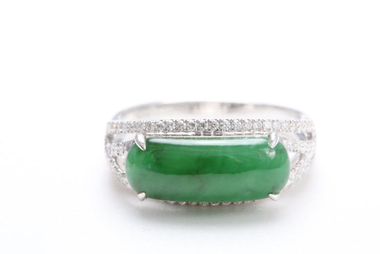 Jadeite and Diamond Ring