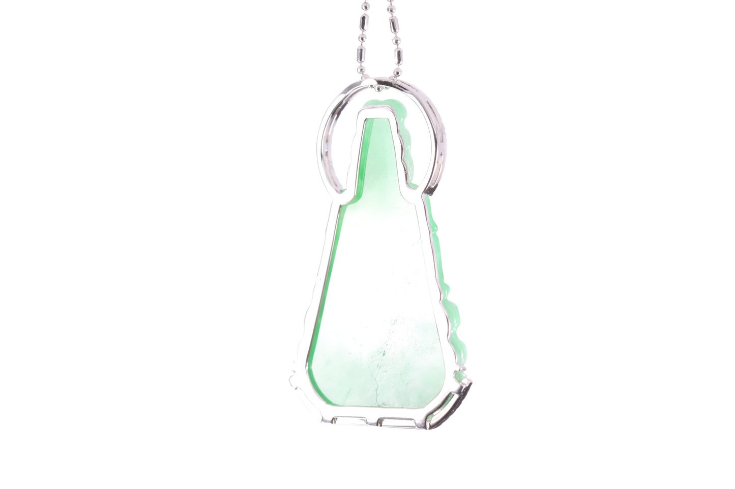 Jadeite Guan Yin White Gold