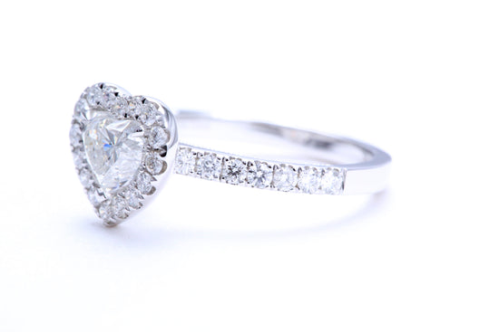 One Carat Heart Shaped Engagement Ring