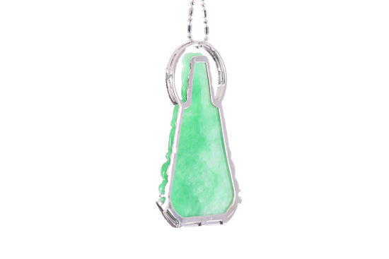 Jadeite Guan Yin White Gold