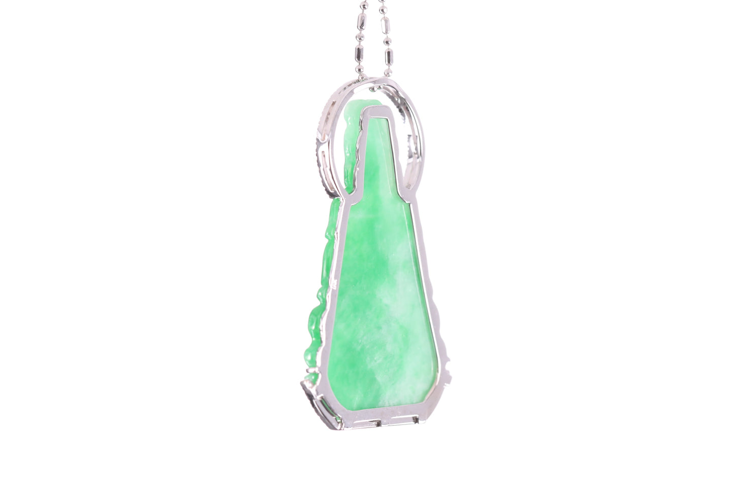 Jadeite Guan Yin White Gold