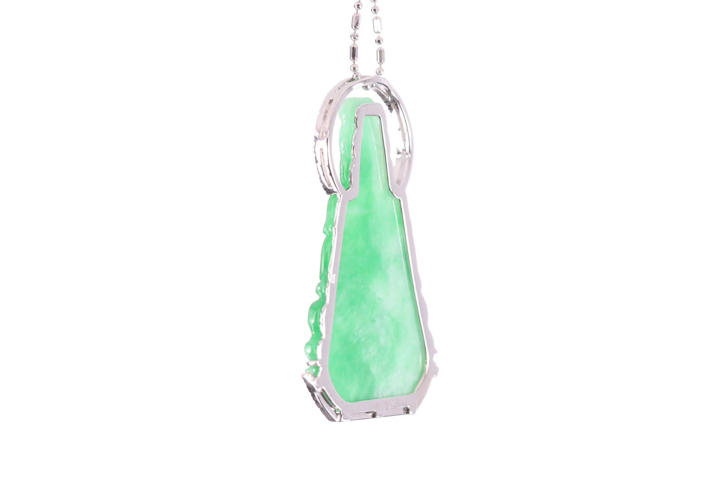 Jadeite Guan Yin White Gold