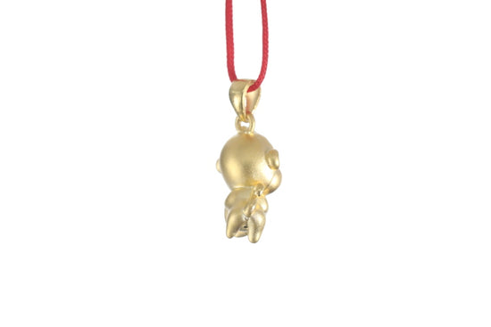 24K 3D Monkey with Heart Pendant