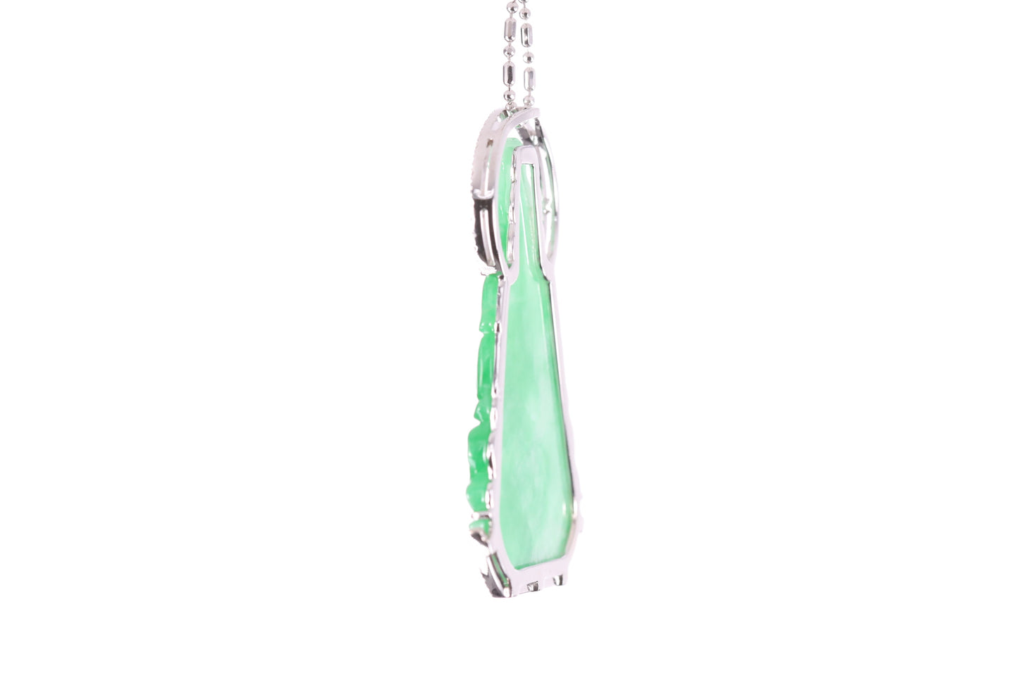 Jadeite Guan Yin White Gold