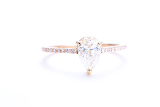 3/4 Carat Pear Shaped Engagement Ring