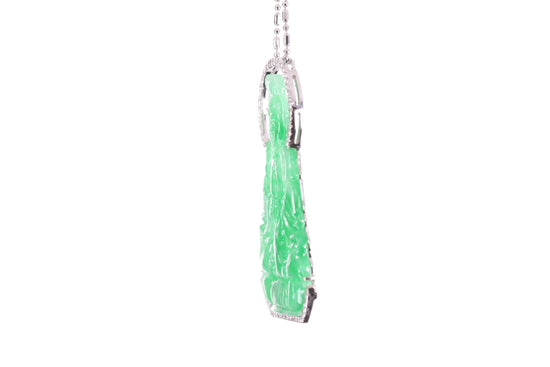 Jadeite Guan Yin White Gold