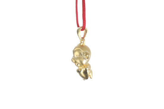 24K 3D Monkey with Heart Pendant