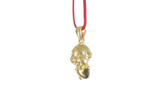 24K 3D Monkey with Heart Pendant