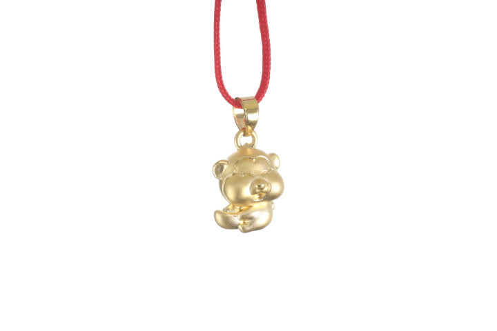 24K 3D Monkey Cartoon Pendant