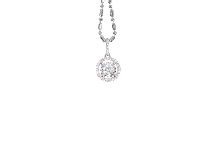 Modern Diamond Halo Pendant