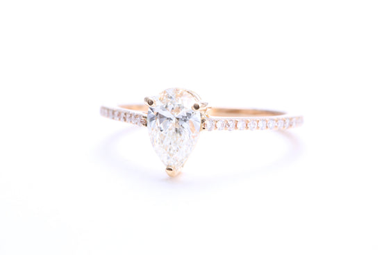 3/4 Carat Pear Shaped Engagement Ring