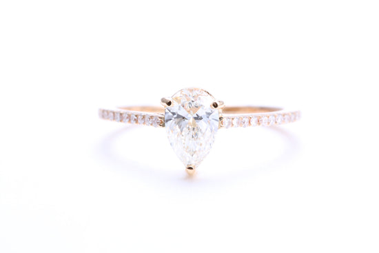 3/4 Carat Pear Shaped Engagement Ring