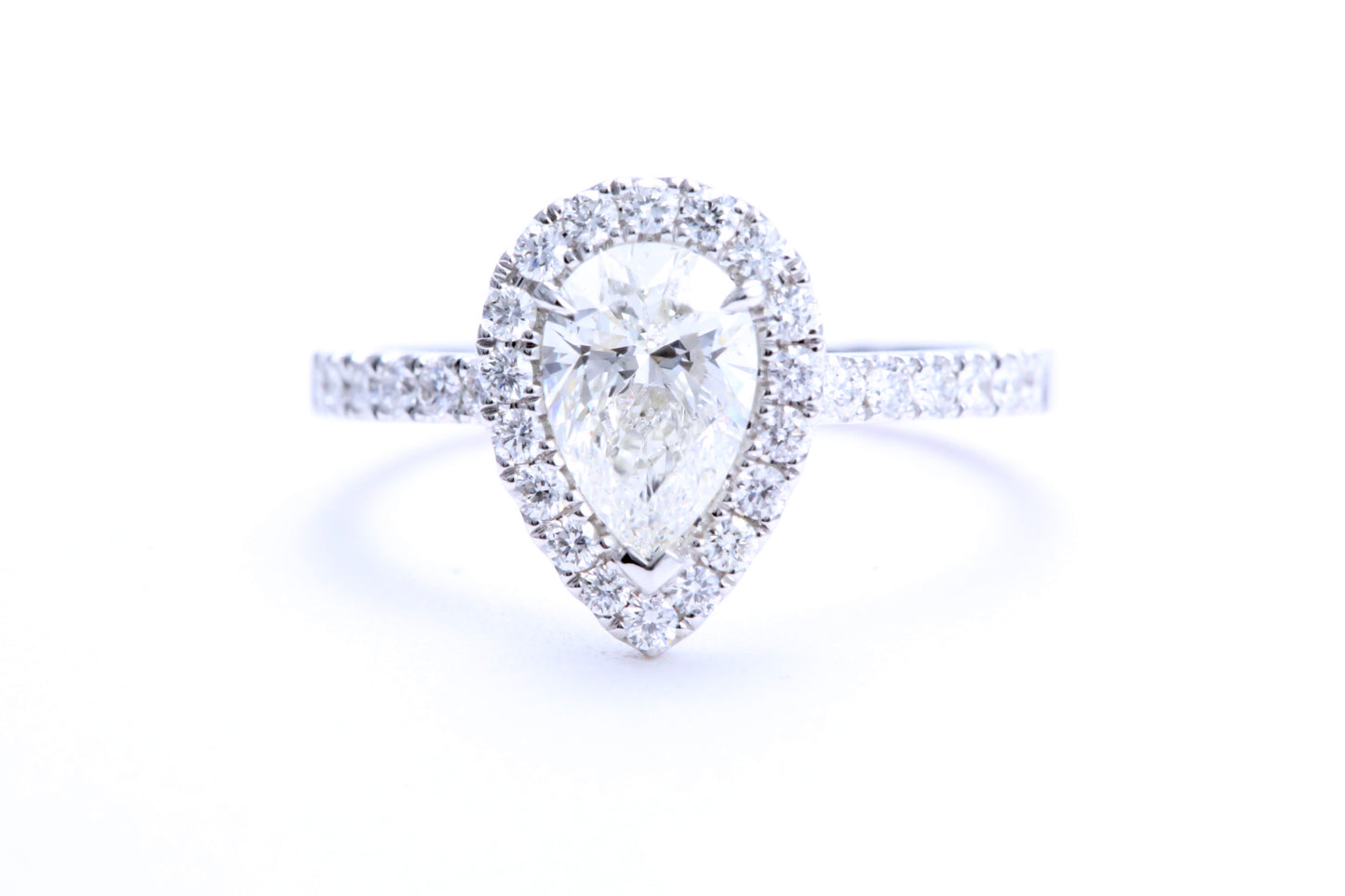 One Carat Pear Shaped Engagement Ring