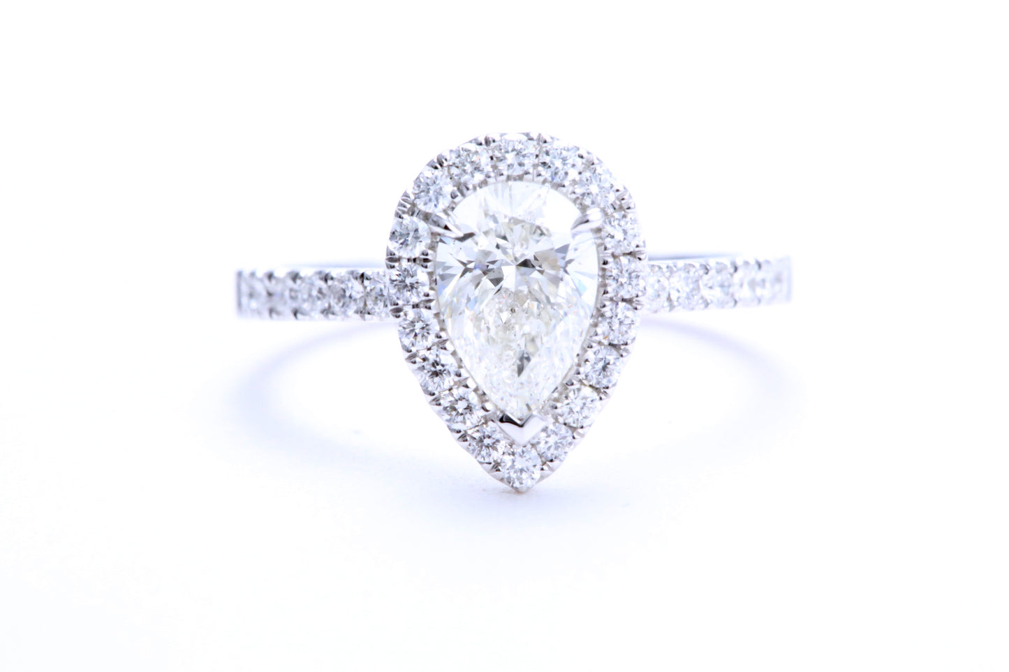 One Carat Pear Shaped Engagement Ring