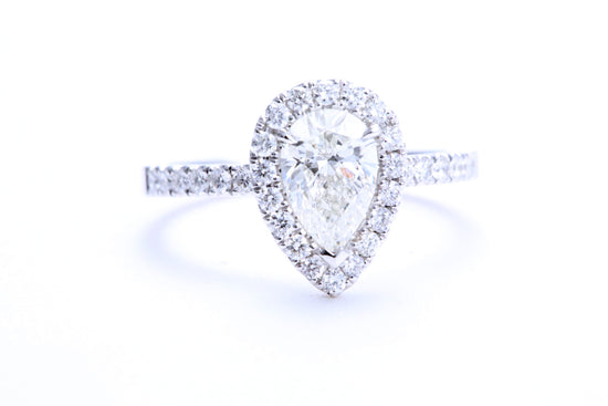 One Carat Pear Shaped Engagement Ring