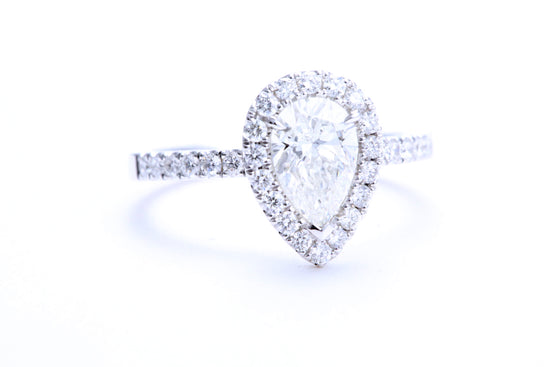 One Carat Pear Shaped Engagement Ring