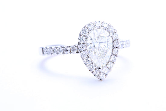 One Carat Pear Shaped Engagement Ring