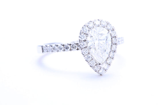 One Carat Pear Shaped Engagement Ring