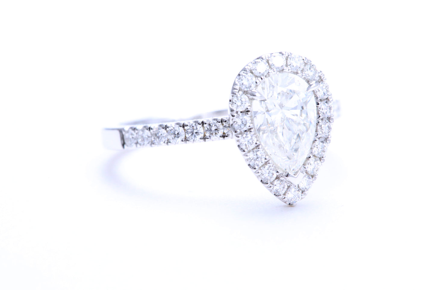 One Carat Pear Shaped Engagement Ring