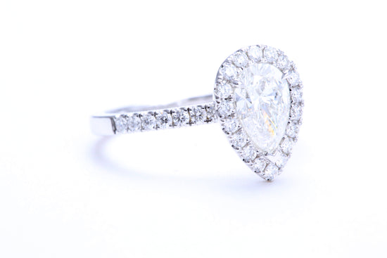 One Carat Pear Shaped Engagement Ring