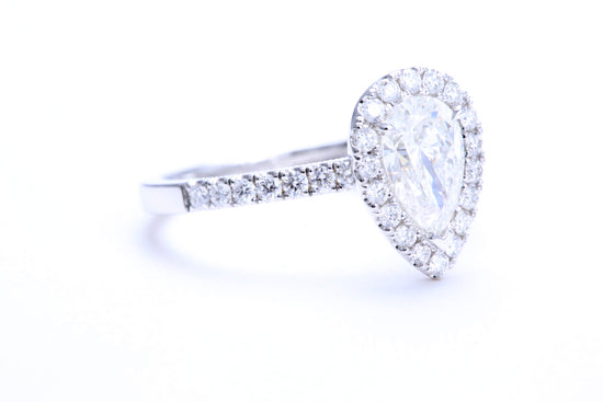 One Carat Pear Shaped Engagement Ring