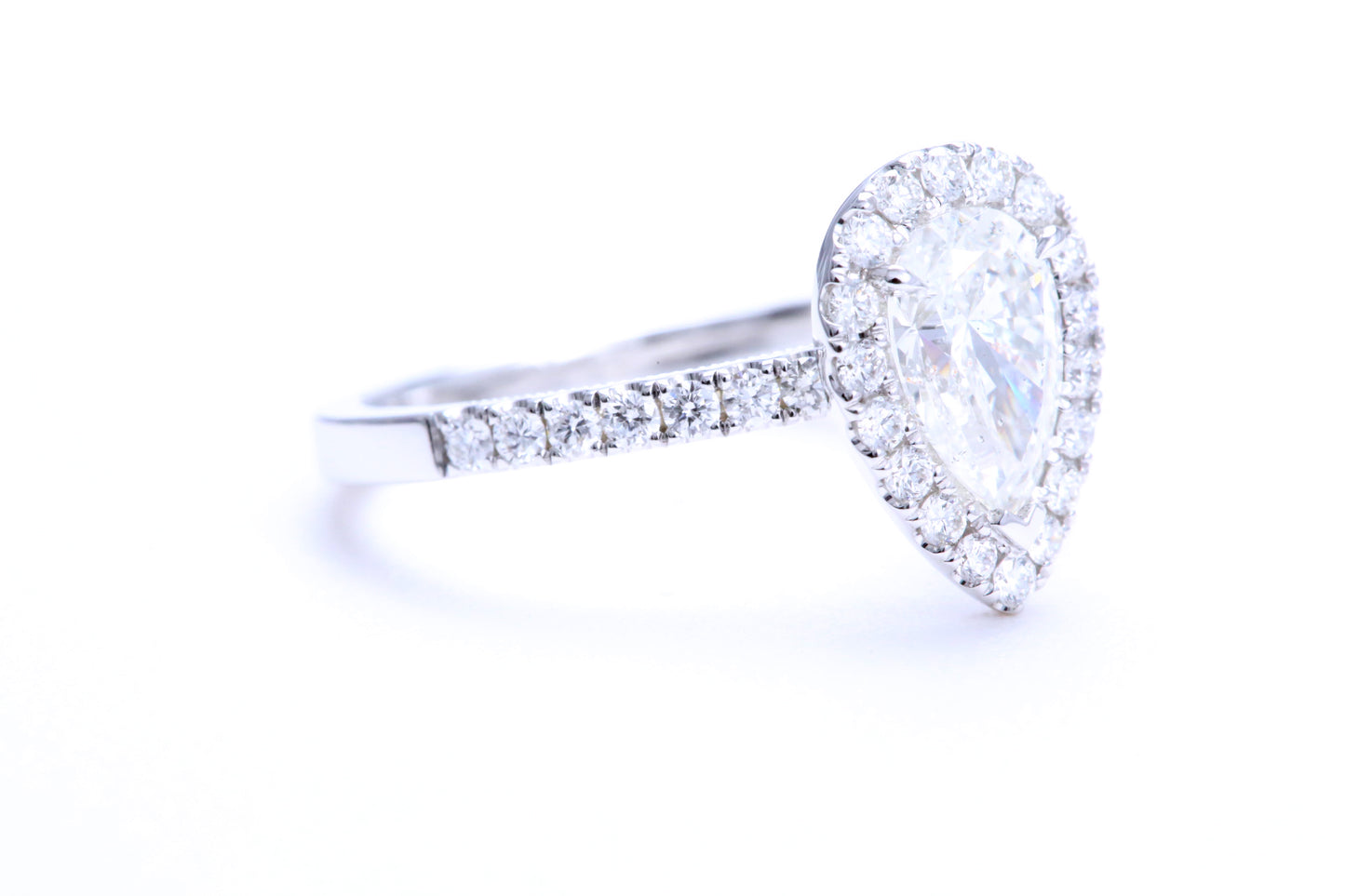 One Carat Pear Shaped Engagement Ring